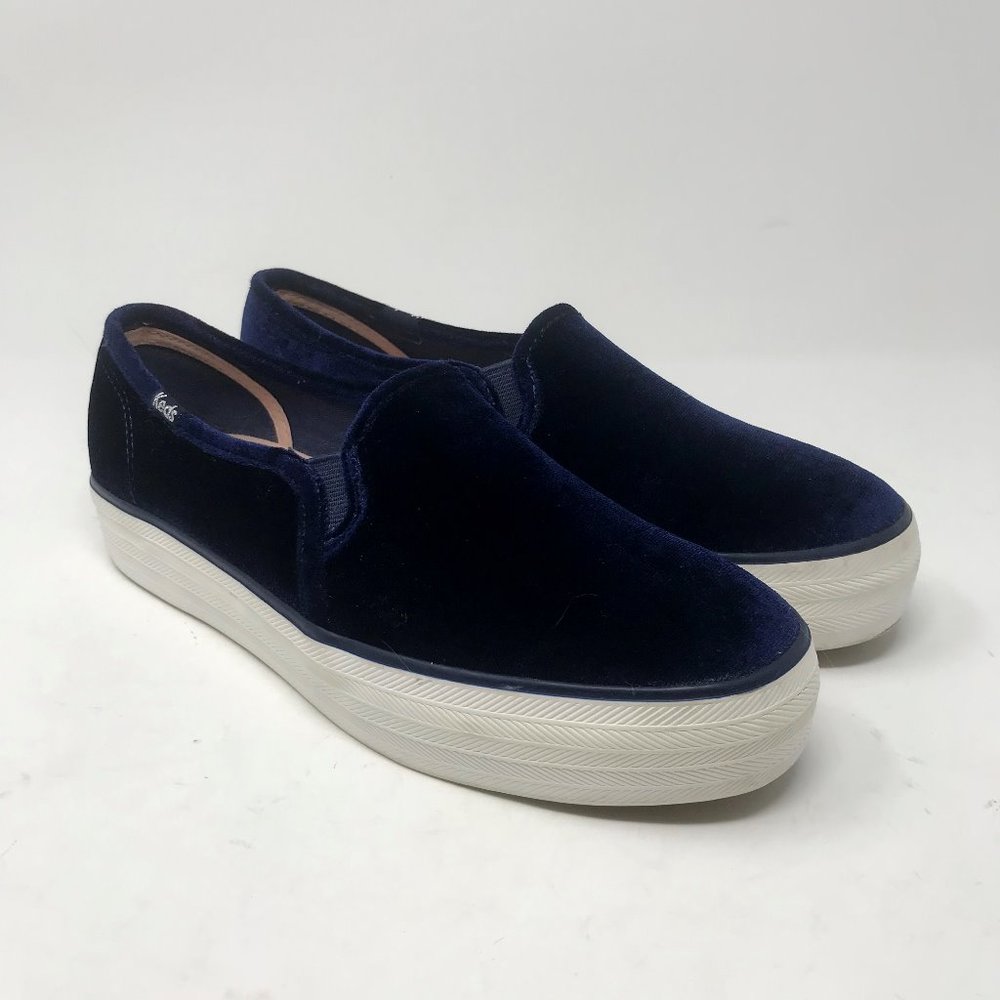Keds Ortholite Navy Blue Velvet SlipSneaker 8M
